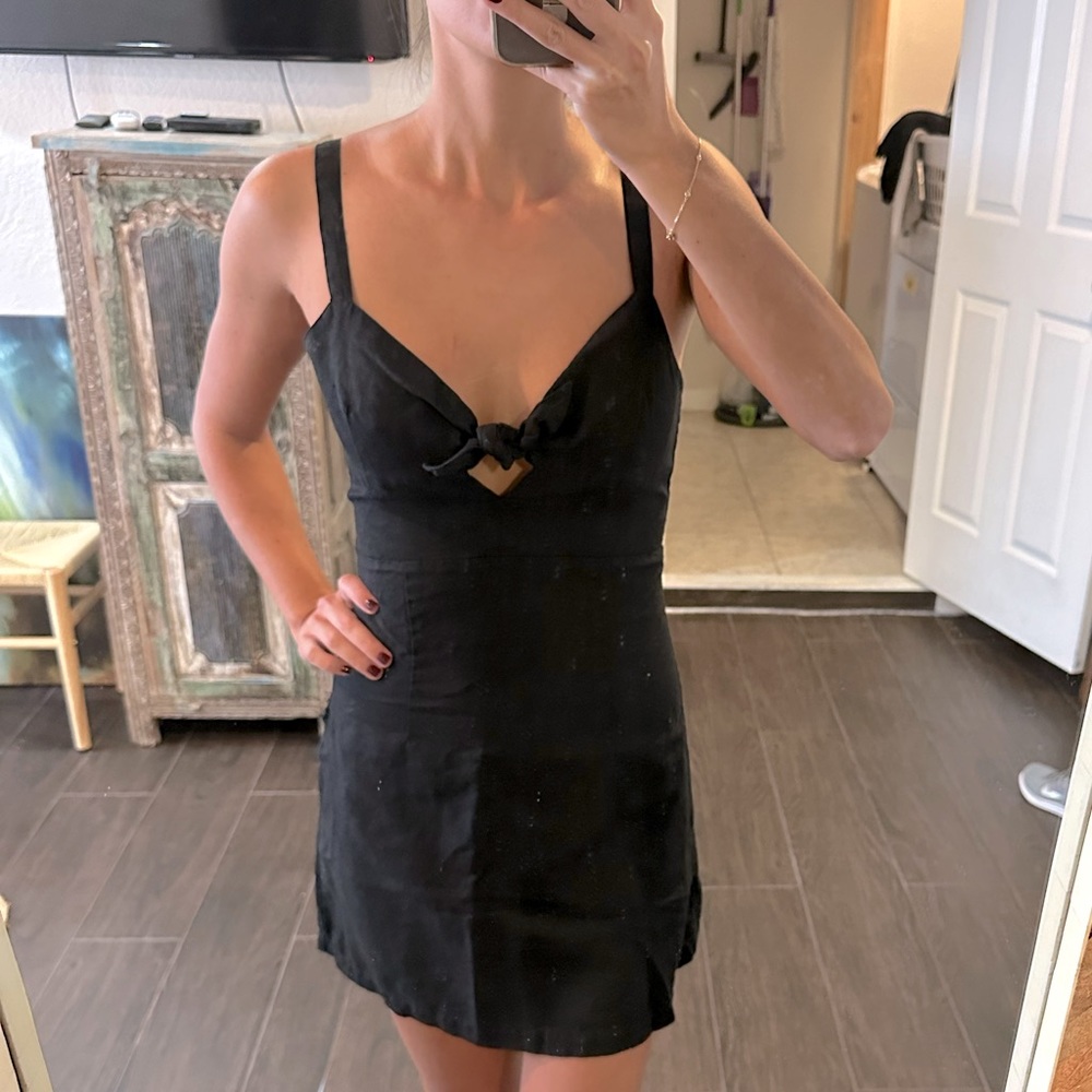 XS Cotton Mini Dress in Black, Made in Italy